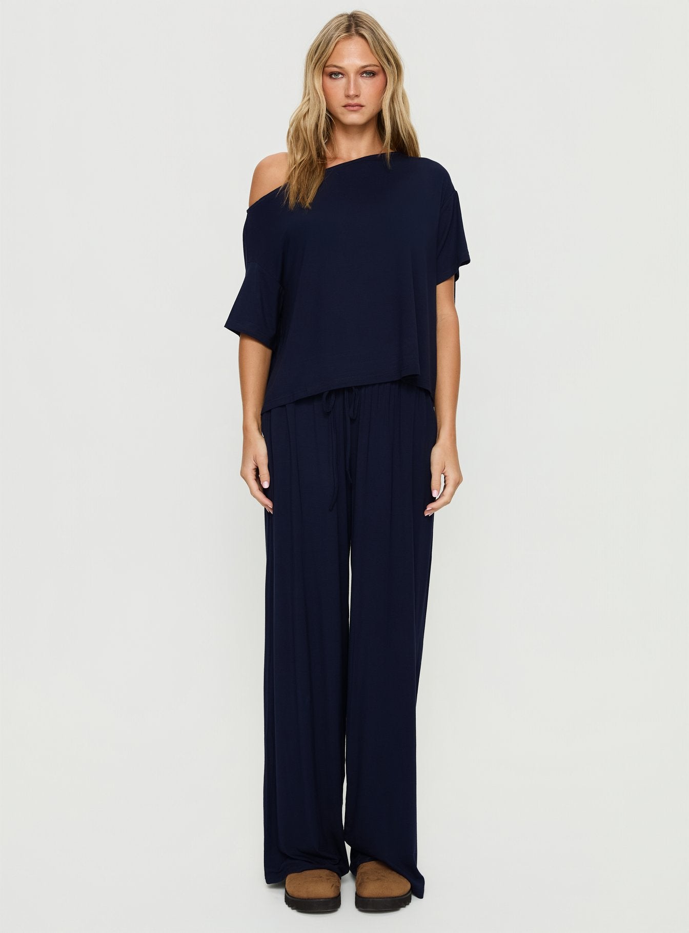 Cozy Hour Sleep Relaxed Pants Navy