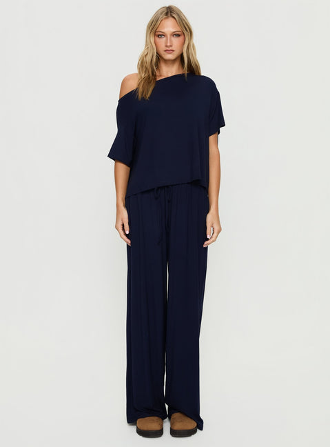 Cozy Hour Sleep Relaxed Pants Navy