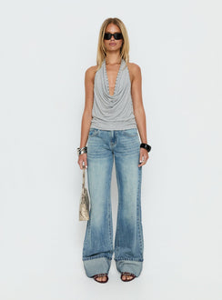 Khoda Studded Halter Top Grey Marle