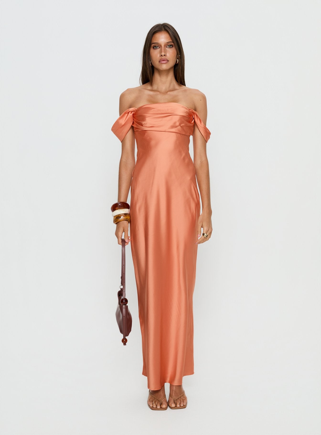 Azura Off The Shoulder Maxi Dress Orange