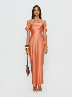 Azura Off The Shoulder Maxi Dress Orange