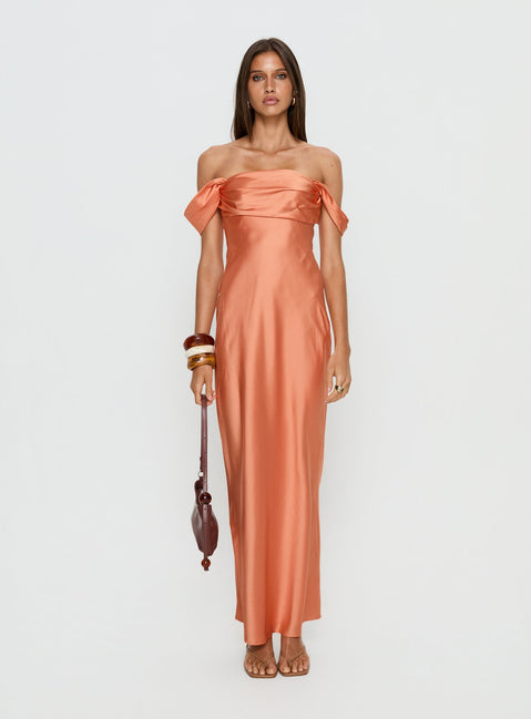 Azura Off The Shoulder Maxi Dress Orange