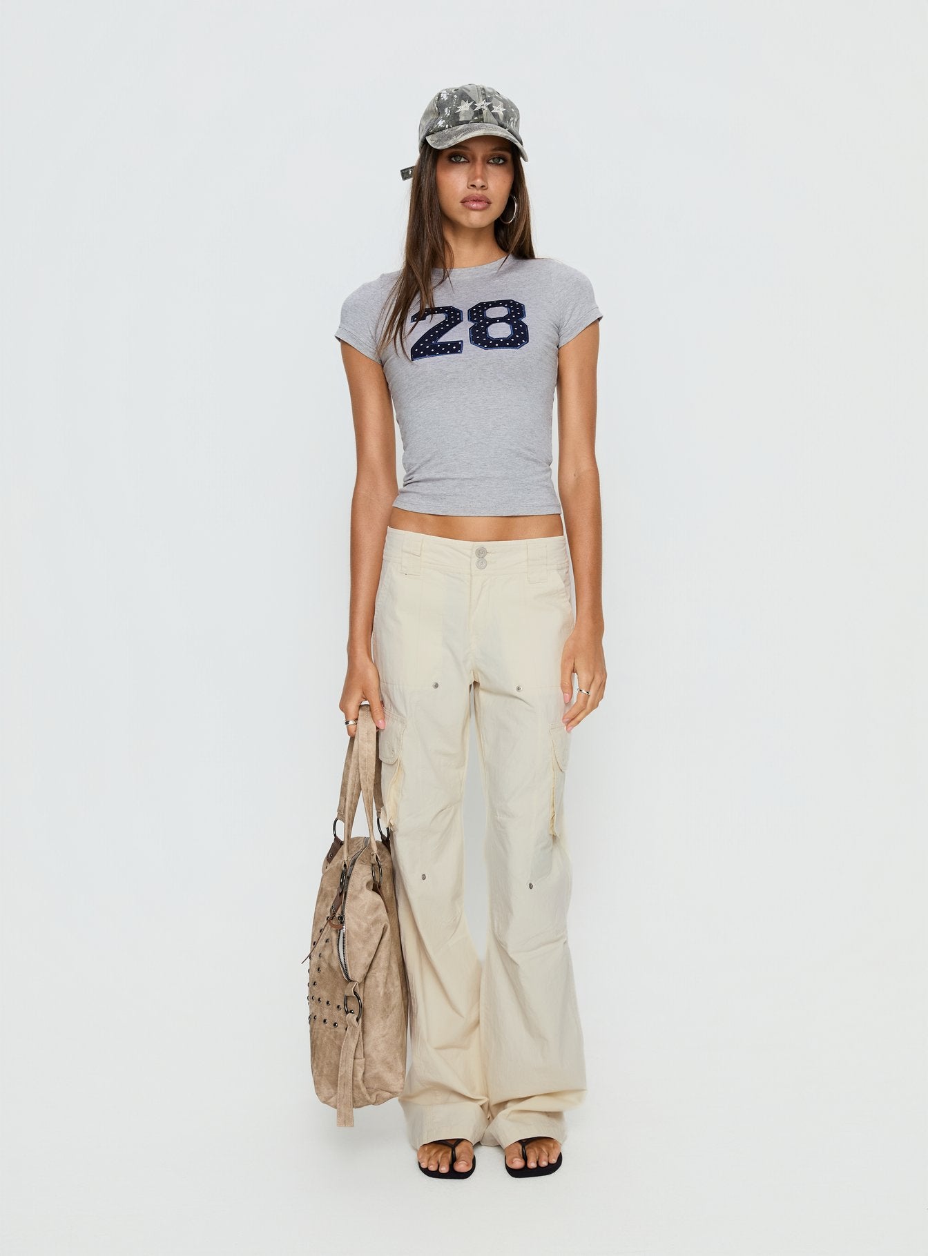 Sutin Tee Grey Marle Polka Dot