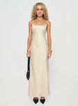 Satin maxi dress Scooped neckline, adjustable shoulder straps. elasticated back strap, invisible zip fastening at back  Non-stretch, fully lined  Princess Polly Lower Impact