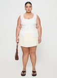 front view of model wearing Princess Polly Spirito Vest Top White Curve Sleeveless Square Neck 