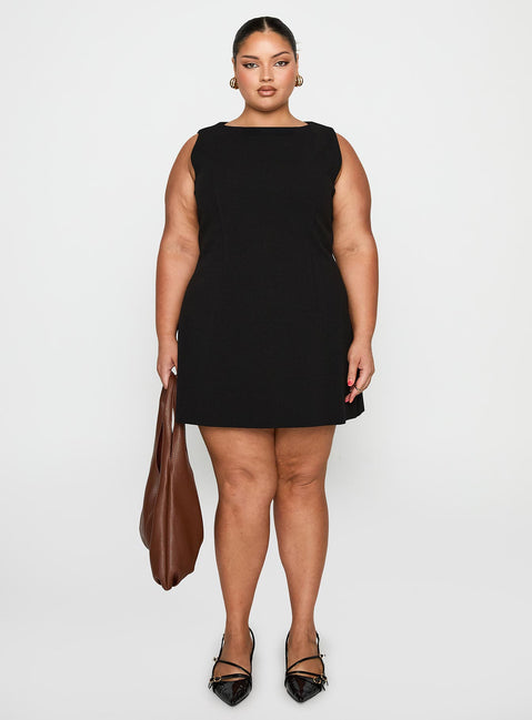 Anse Mini Dress Curve | Black | Womens | Princess Polly Lower Impact Anse Mini Dress Curve | Black | Womens | Princess Polly Lower Impact
