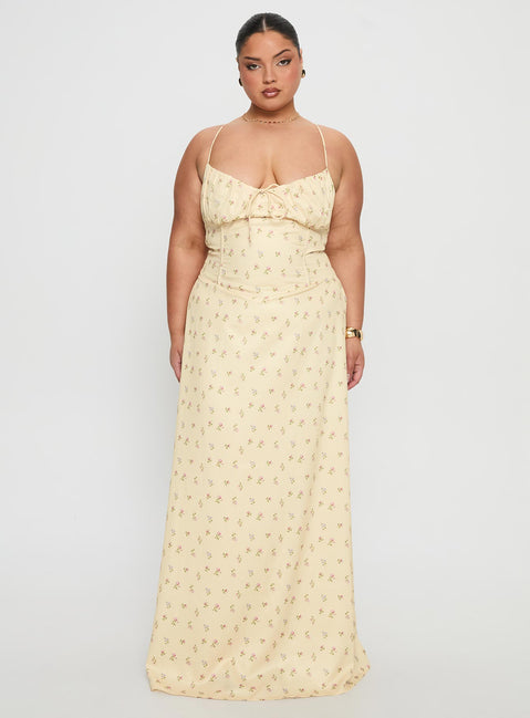 Members Only Maxi Dress Curve | Yellow Floral | Womens | Princess Polly Curve Members Only Maxi Dress Curve | Yellow Floral | Womens | Princess Polly Curve