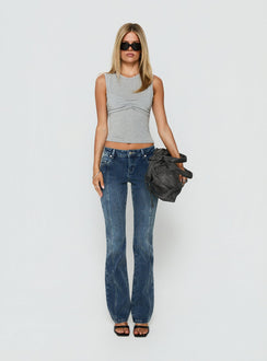 Maicey Layered Bralette Tank Grey Marle