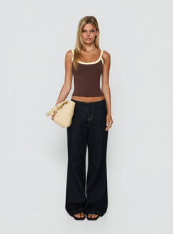 Kasper Cinched Tank Top Espresso / Butter