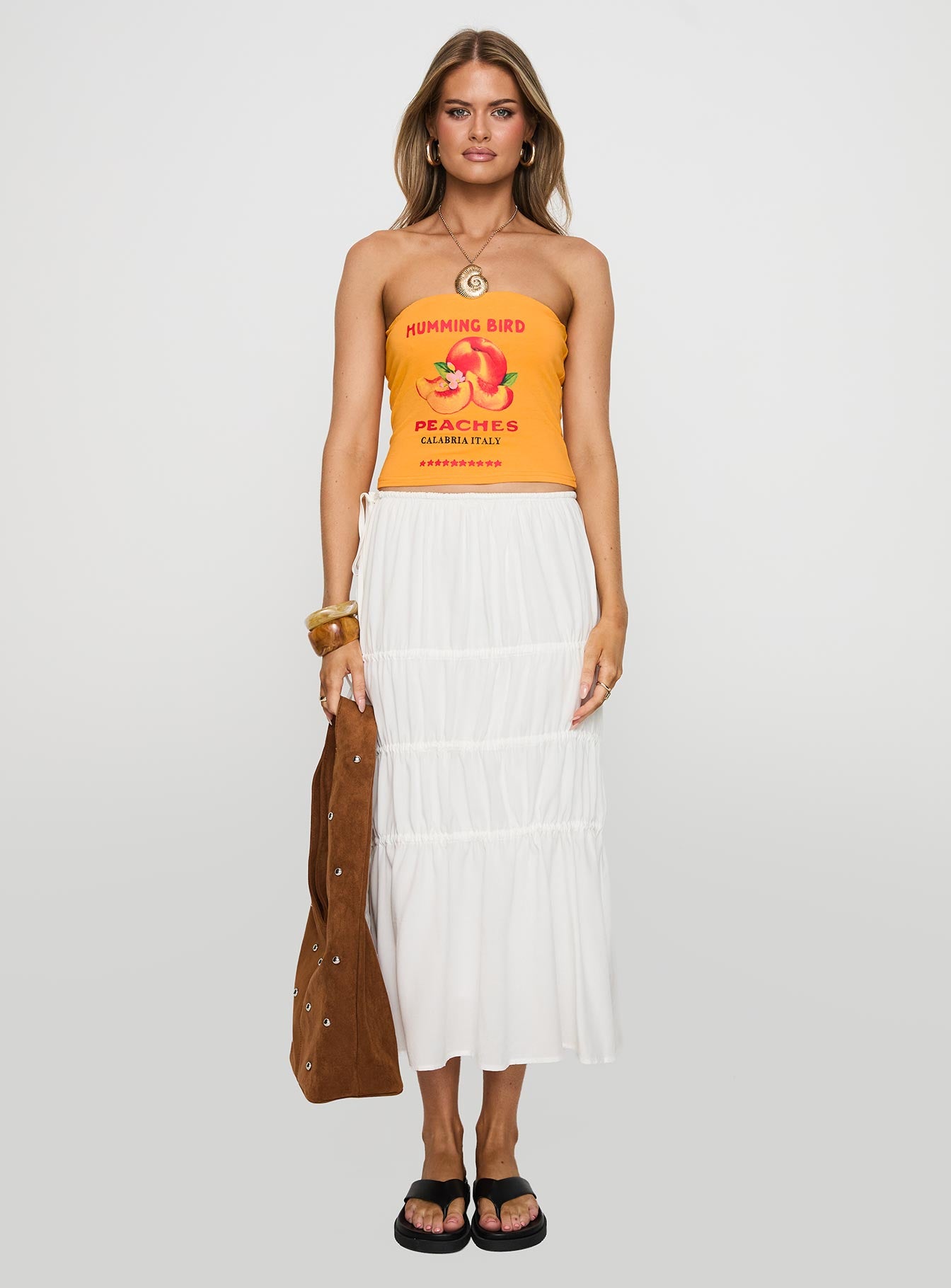 Perky Maxi Skirt White