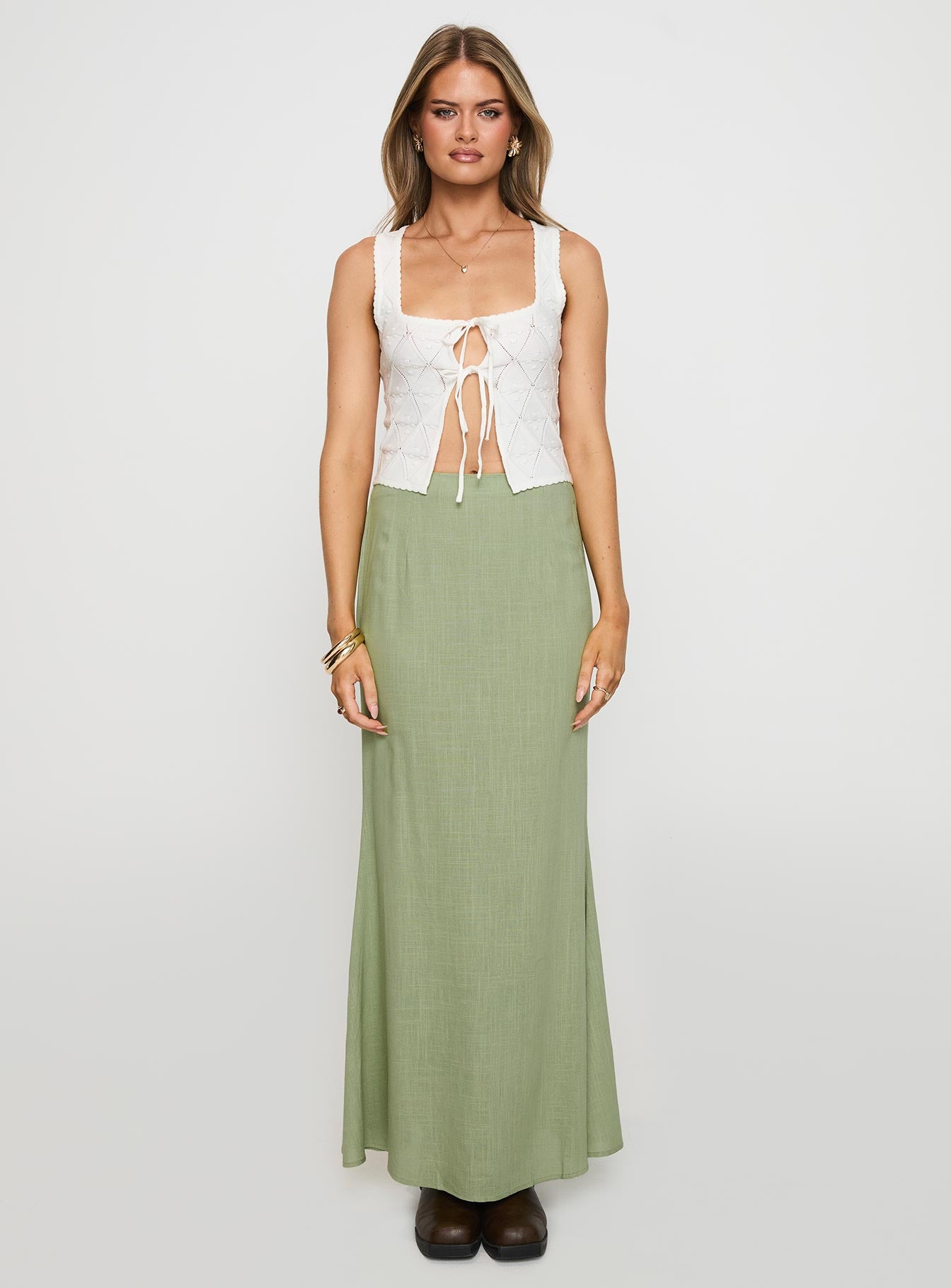 Sophia Maxi Skirt Green