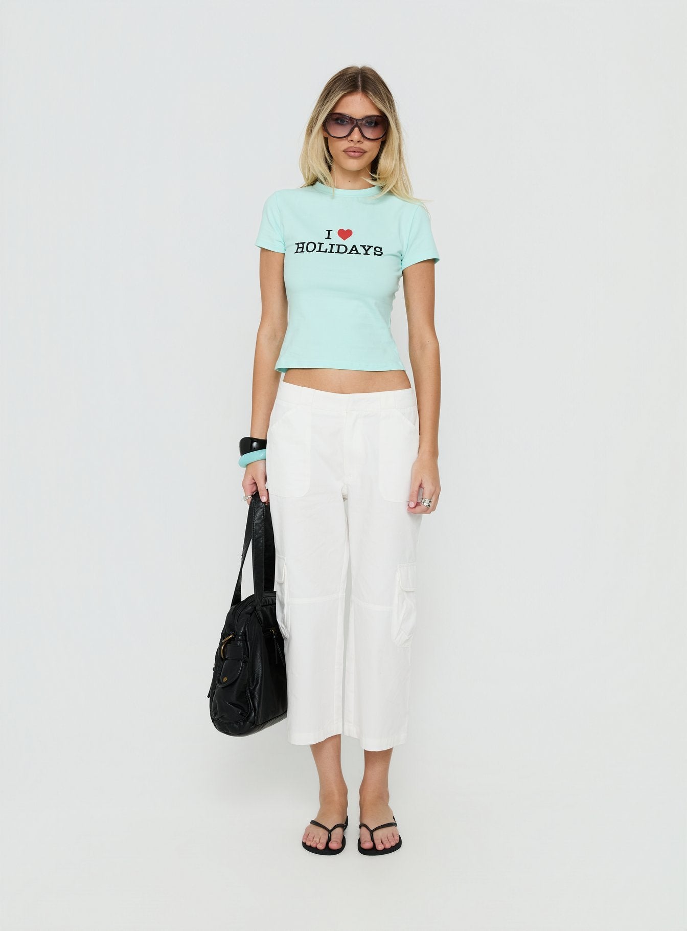 I Love Holidays Graphic Baby Tee Jelly Mint | Princess Polly