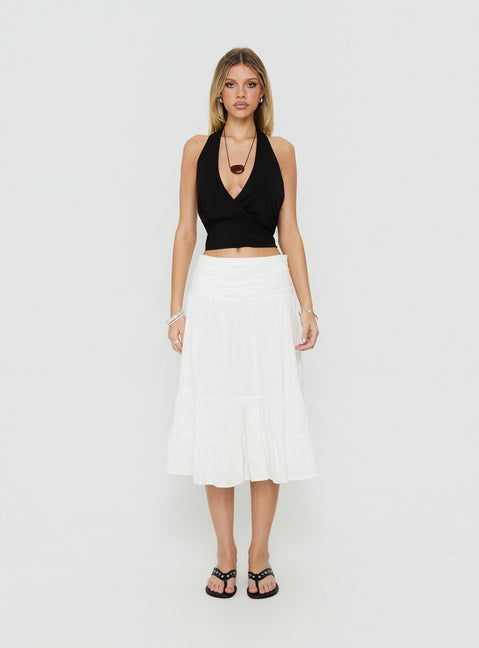 Silver Springs Midi Skirt White