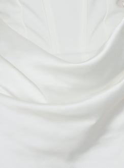 Ryana Corset Drape Maxi Dress White