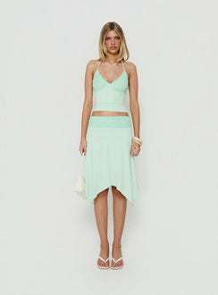 Natabelle Lace Detail Halter Top Mint