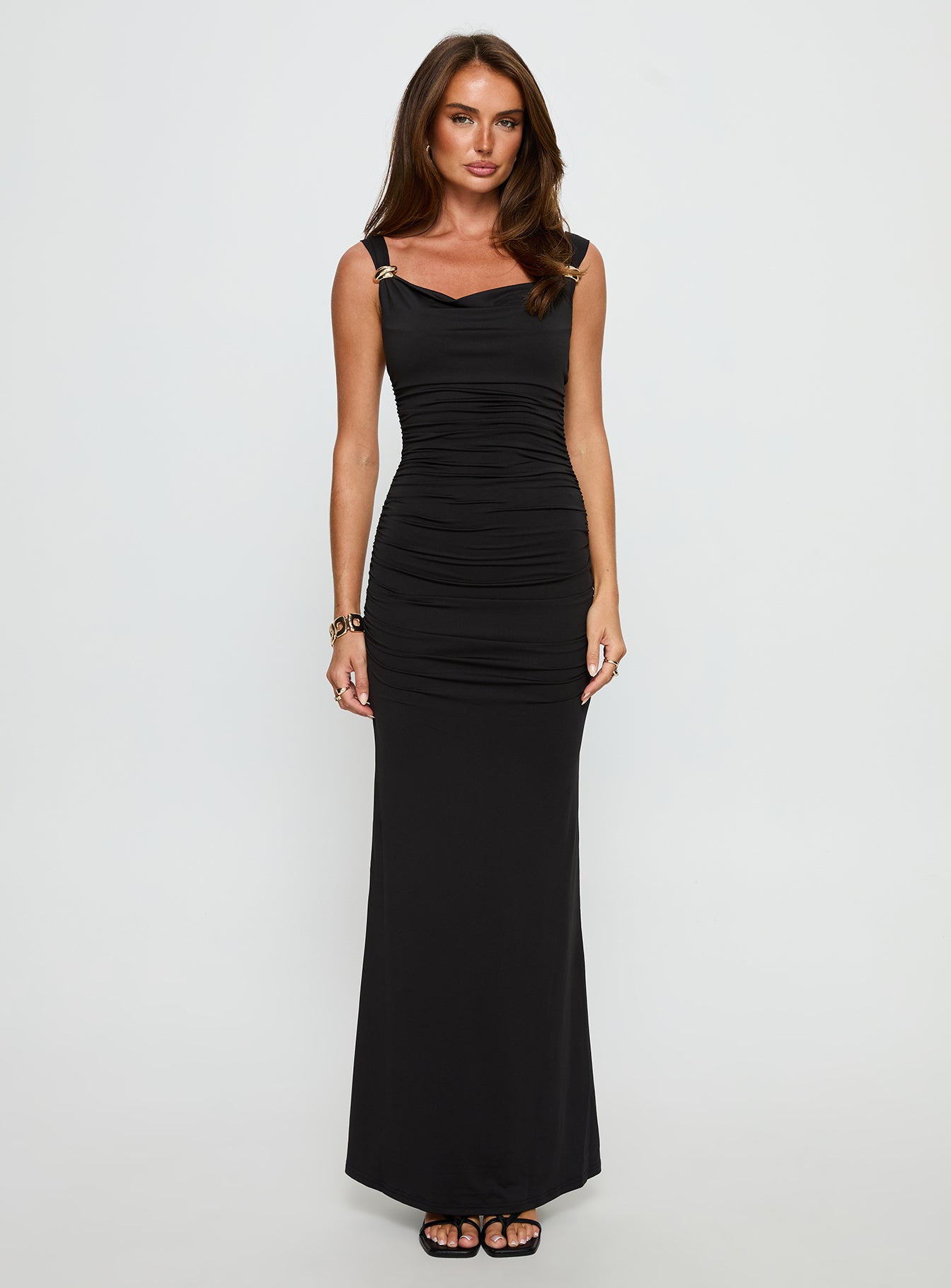 Yakira Halter Cut Out Maxi Dress | Black | Womens | Princess Polly Lower Impact Yakira Halter Cut Out Maxi Dress | Black | Womens | Princess Polly Lower Impact