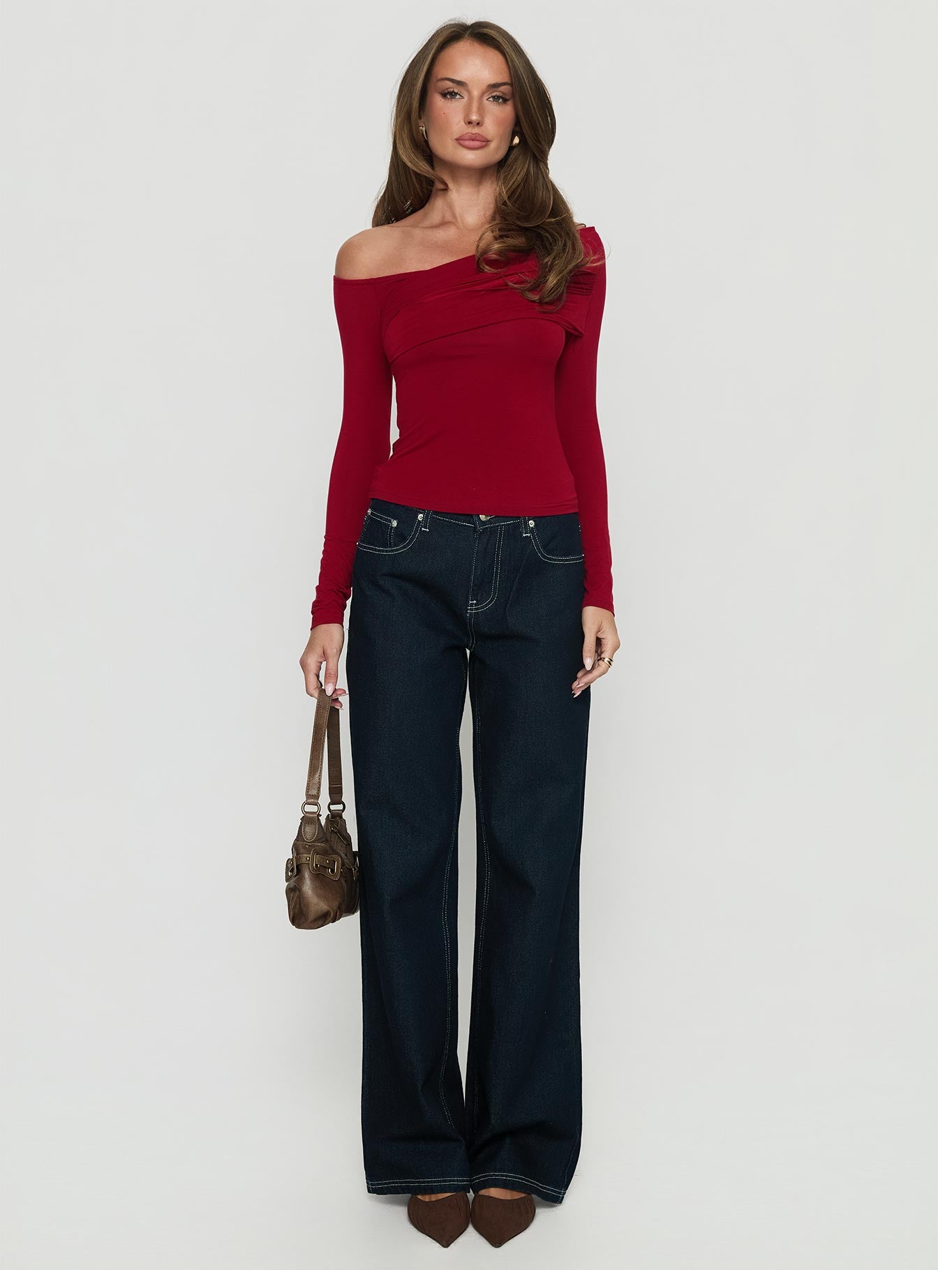 Sedonia Gathered Wrap Top Red