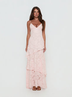 Lyricah Tiered Tie Back Maxi Dress | Pink | Womens