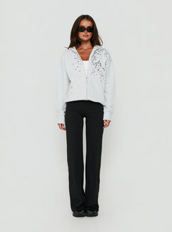 All Day Studded Oversized Hoodie Grey Marle