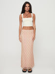 Low rise lace maxi skirt Good stretch, fully lined 