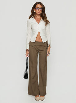 Delancy Twist Detail Long Sleeve Top White