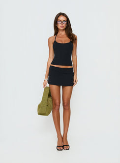 Daily Define Thin Strap Halter Tank Top Black