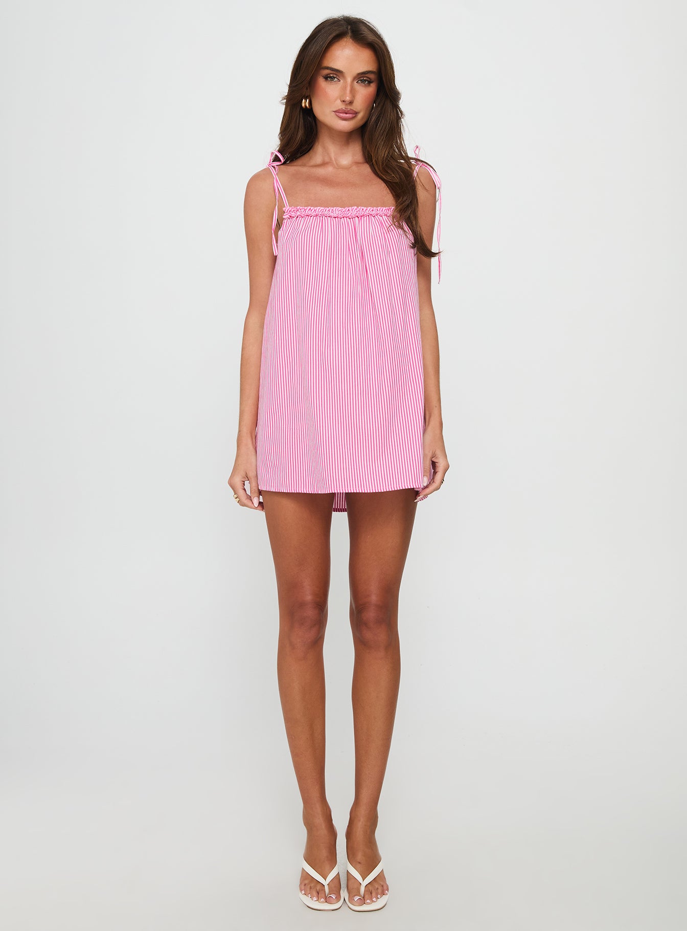 Little Wonders Frill Smock Mini Dress Pink Stripe | Princess Polly Little Wonders Frill Smock Mini Dress Pink Stripe | Princess Polly