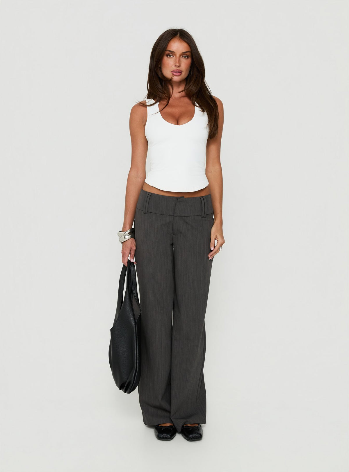 Klarika Lace Up Pants Charcoal