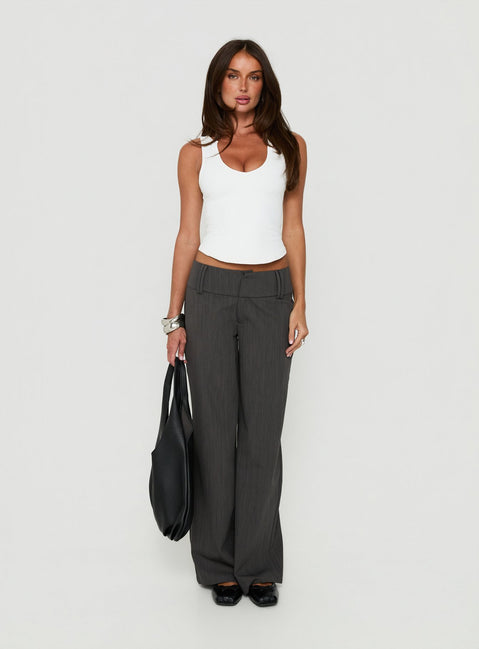 Klarika Lace Up Pants Charcoal