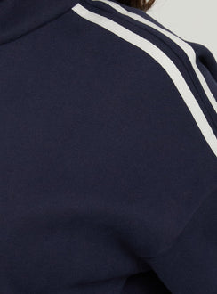 Keeran Funnel Neck Fleece Jumper Navy / White