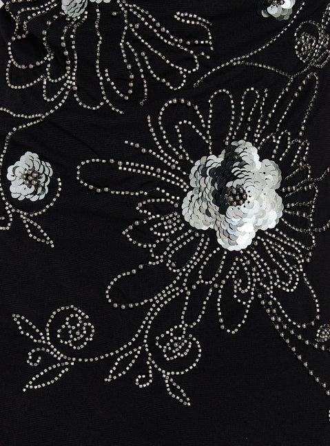 Daphie Beaded Mini Dress Black / Silver