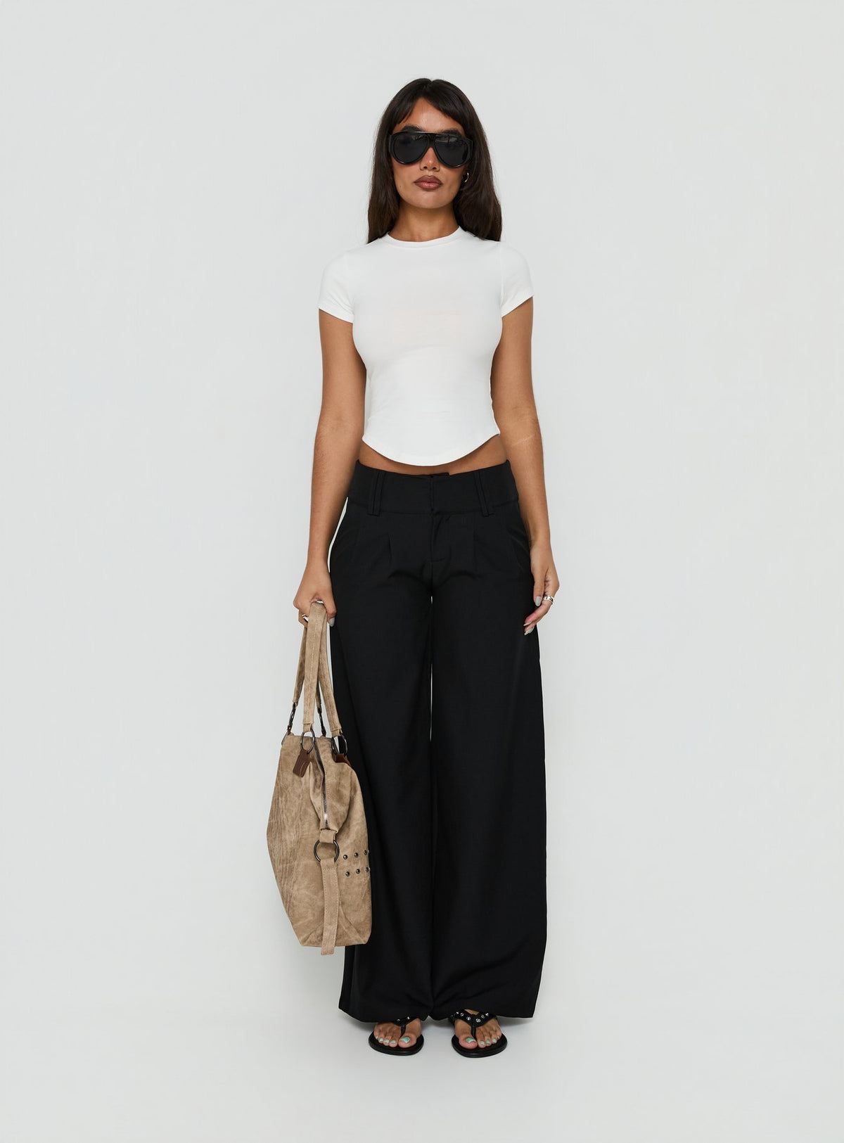Loved Up Low Rise Baggy Pants Black Tall