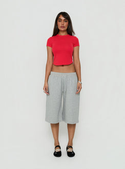 Peloma Saddle Hem Jersey Tee Red