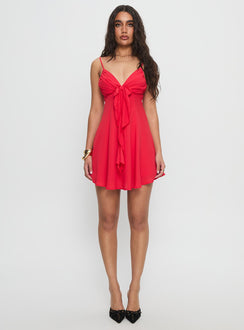 Moon Quartz Mini Dress Red