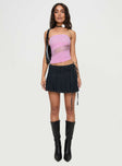 front view of model wearing Princess Polly Leary Strapless Top Pink Sleeveless straight 