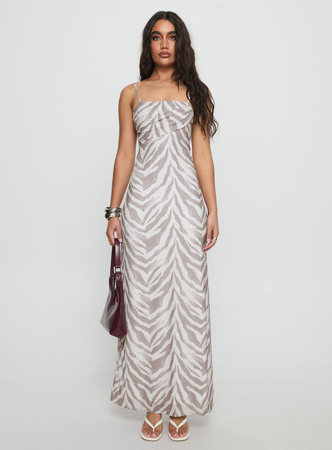 Kierra Mesh Maxi Dress Zebra