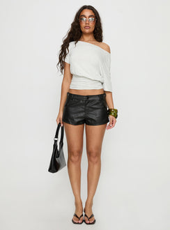 Domination Faux Leather Shorts Black