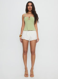 Zaelis Ring Detail Halter Top Green