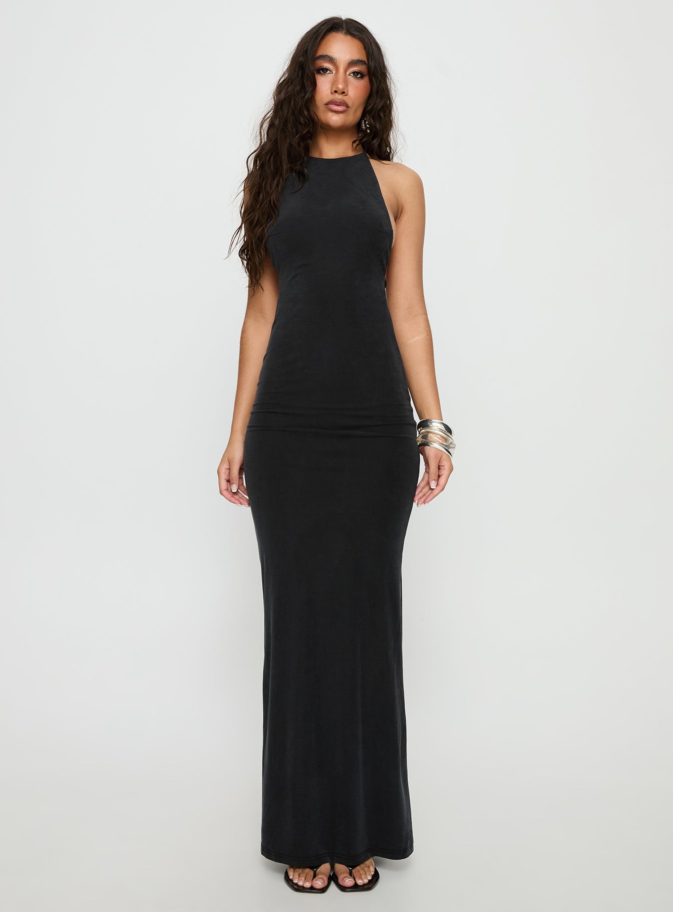 Rheanna Draped Backless Maxi Dress Black | Princess Polly Rheanna Draped Backless Maxi Dress Black | Princess Polly