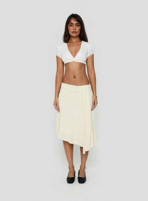 Iselda Draped Midi Skirt Cream