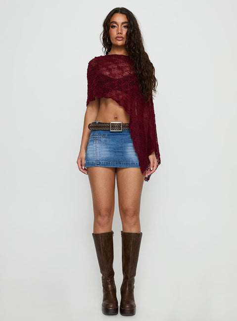 Boni Knit Poncho Wine