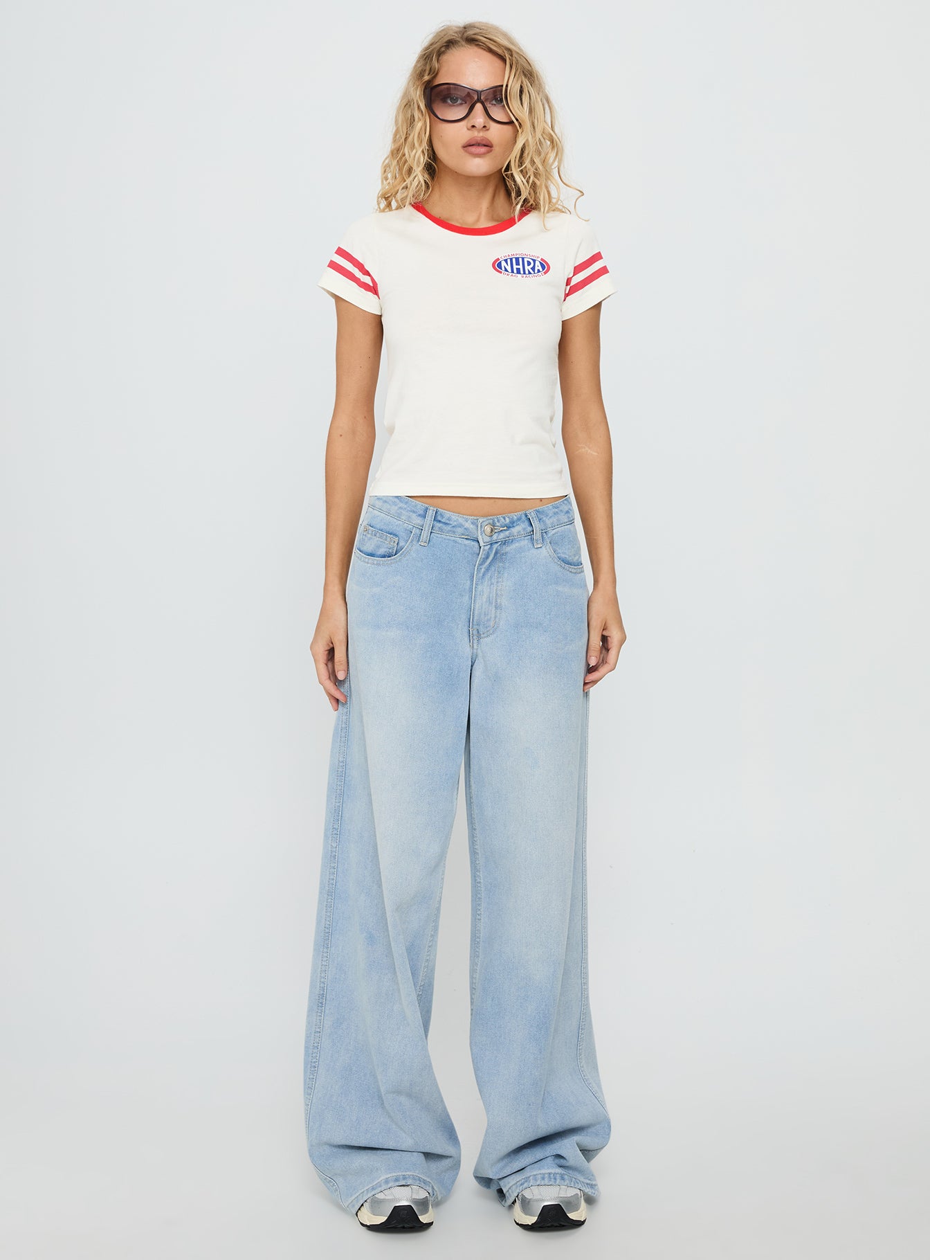 Nhra Championship Ringer Graphic Top White