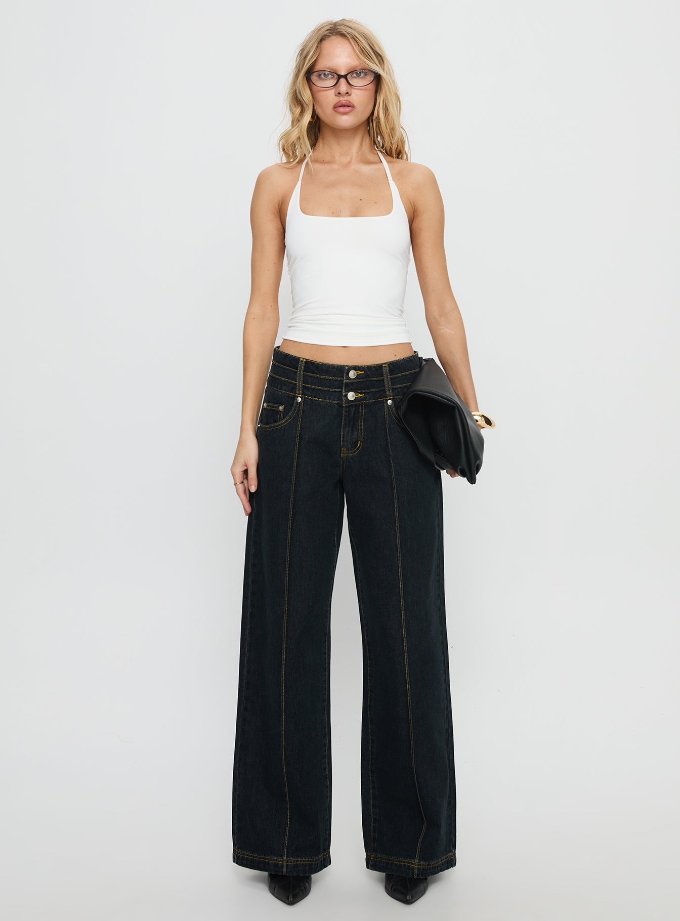 Hannalee Low Rise Cargo Jeans Grunge Wash | Princess Polly