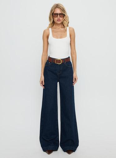 Goldie High Rise Wide Leg Jeans Indigo
