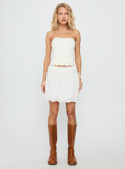 Jullian Strapless Textured Top Ivory