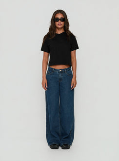 Dealia High V Boxy Tee Black