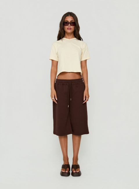 Nikko Longline Fleece Shorts Brown