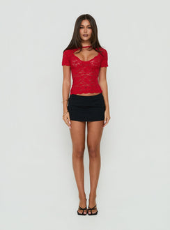 Giallo Lace Top Red