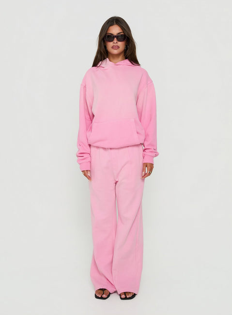 AT Pullover Oversized Hoodie Washed Pink