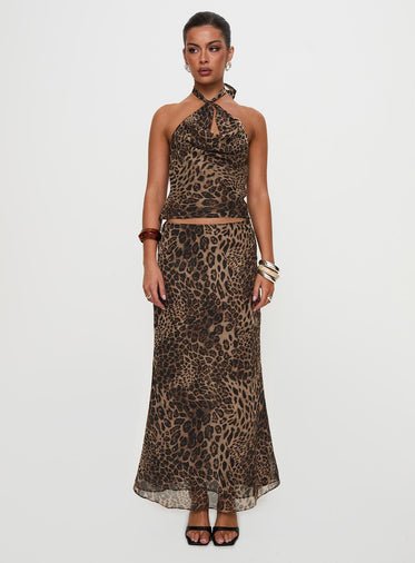 Eleganza Maxi Skirt Leopard Petite